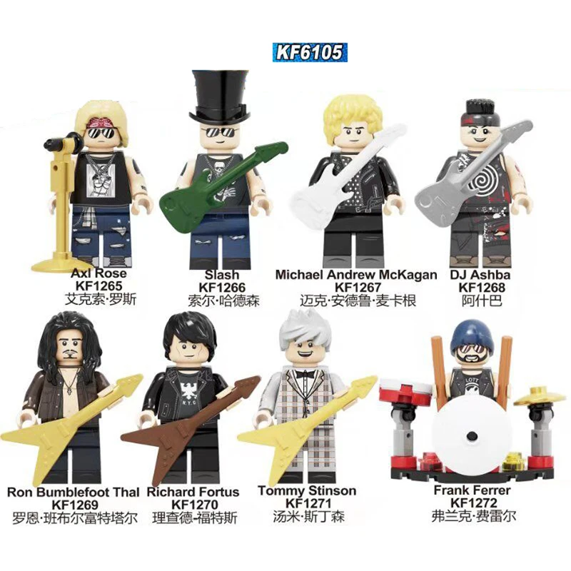 KF6105 рок-группа строительные блоки guns N' Roses Axl Rose Slash DJ Ashba Ron Tommee Stinson Frank Ferrer
