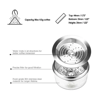 

Reusable Coffee Pod Capsule Tamper Spoon Set Stainless Replace For Cafissimo