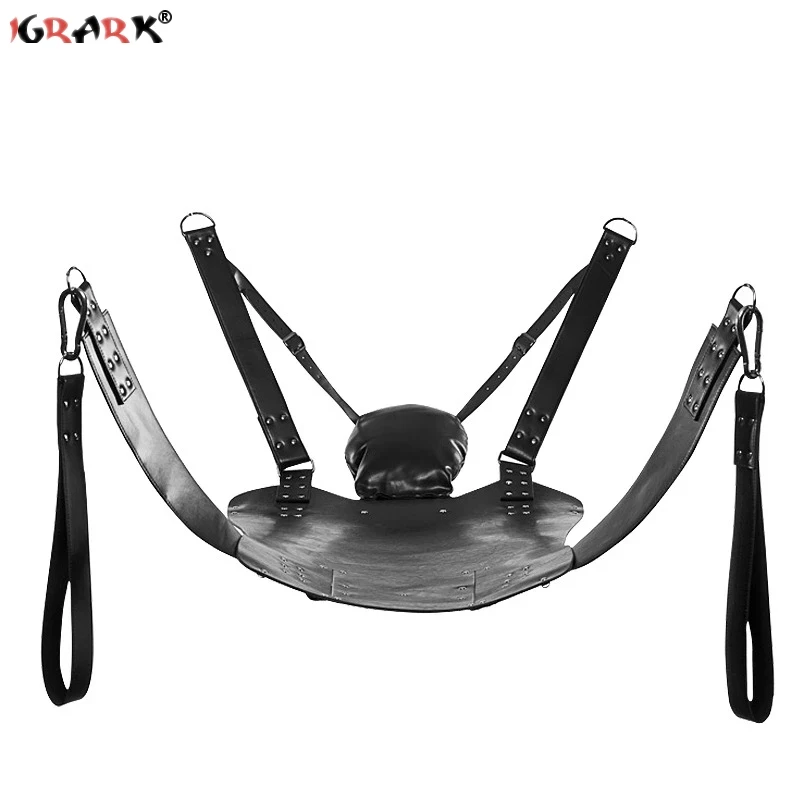 Super Load-Bearing 2 Layer Leather Sex Hammock Swing Chair Sling Bed Pillow BDSM Bondage Sex Toys for Couples Adults 18+ Games leather sex hammock