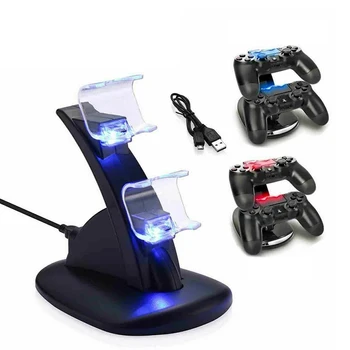 

Gamepad Charging Holder Dual USB Port Game Controller Charger Stand Replacement for Playstation 4