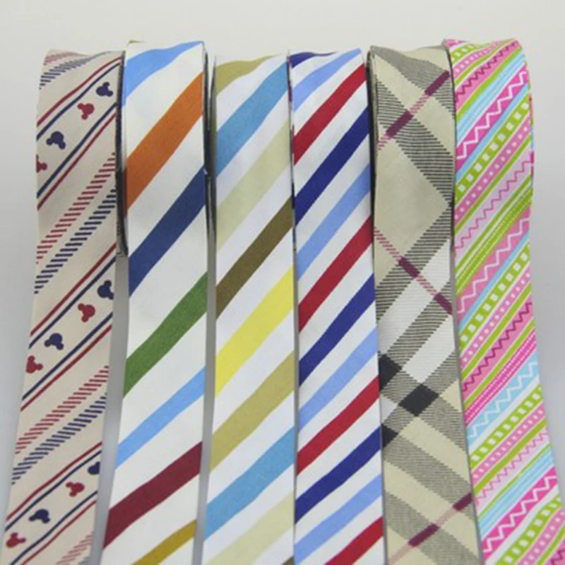 Cotton Bias Binding Tape Flower Stripe Star Printing 25mm width DIY Ribbon