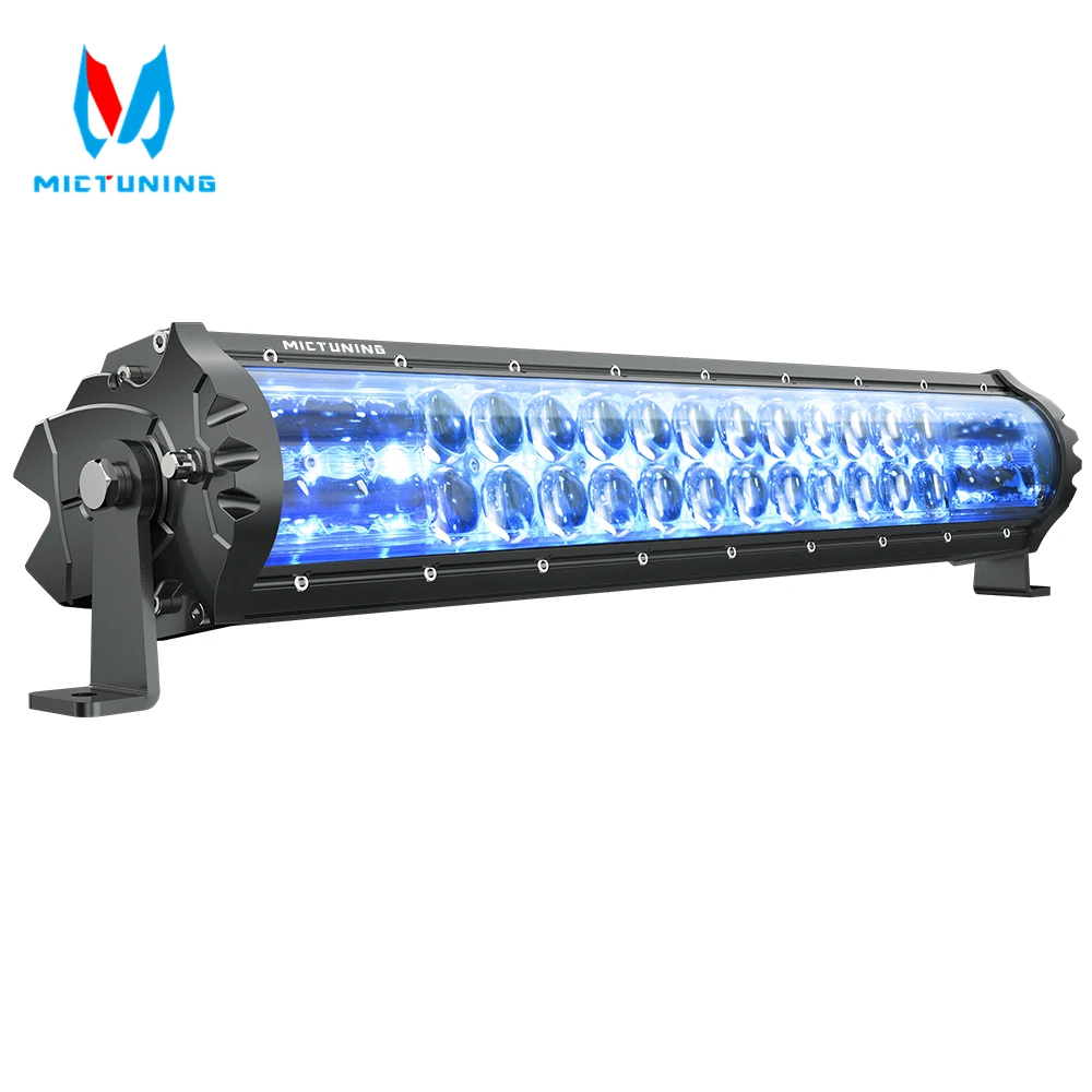 MICTUNING M1S 19 Inch LED Light Bar With Ice Blue Accent Light 9720lm Off Road Driving Work Lamp With Wiring And Mounting Set