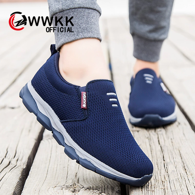 

WWKK New Flat Shoes Sneakers Women 2019 Autumn Comfortable Trainers Shoes Woman Breathable Mesh Outdoor Sneakers Ladies Shoes