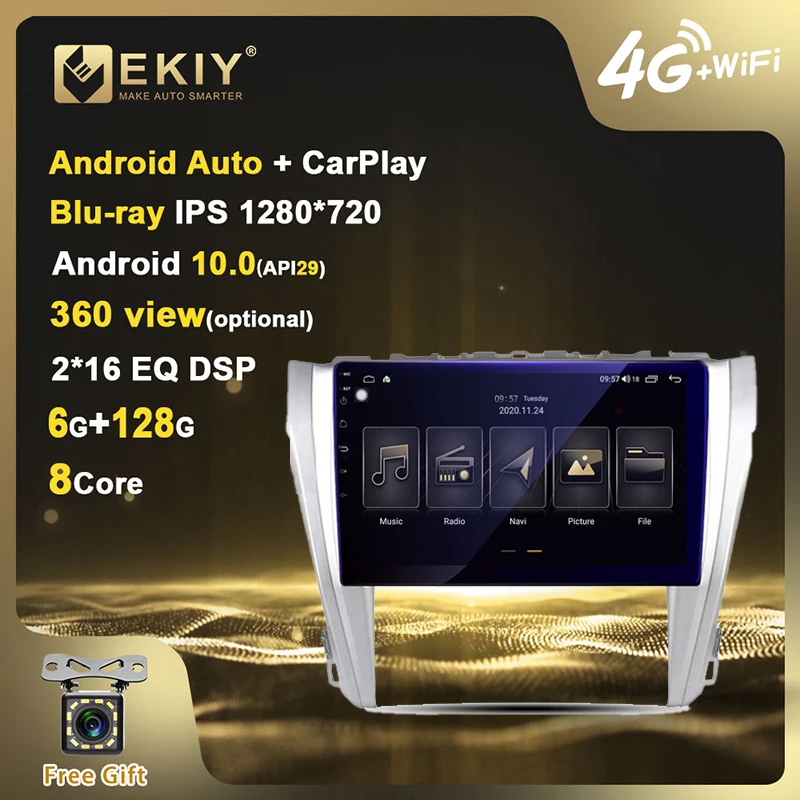 EKIY 10 1 &quotDSP Android автомобильное радио 6G + 128G для Toyota Camry 2014 2015 2016 Стерео GPS навигация