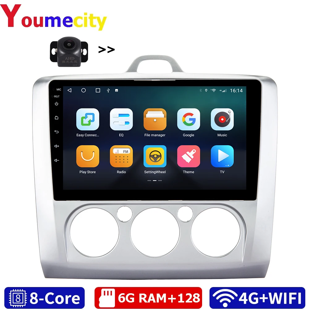 Автомобильный мультимедийный плеер 6 ГБ ОЗУ/Восьмиядерный/Android 10 0 DVD Gps для Ford Focus 2