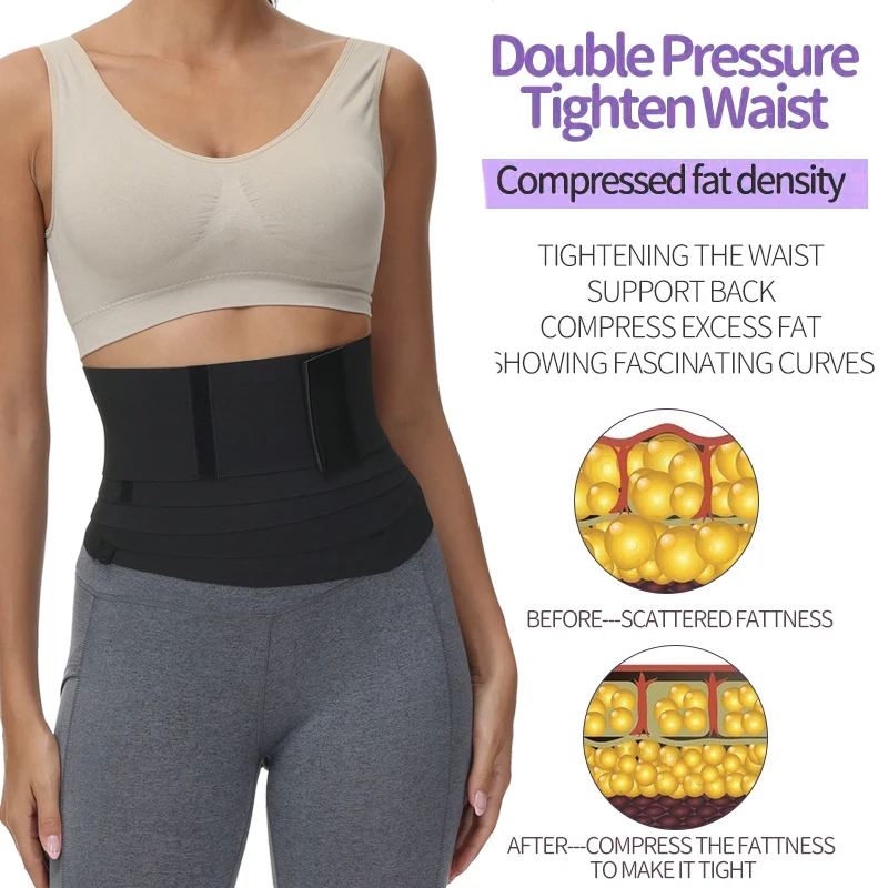 No Waist Allowed Body Wrap With Loop Waist Trainer Snatch Me Up Bandage Wrap Around Shapewear Plus Size Lumbar Support Bands tummy tucker for women
