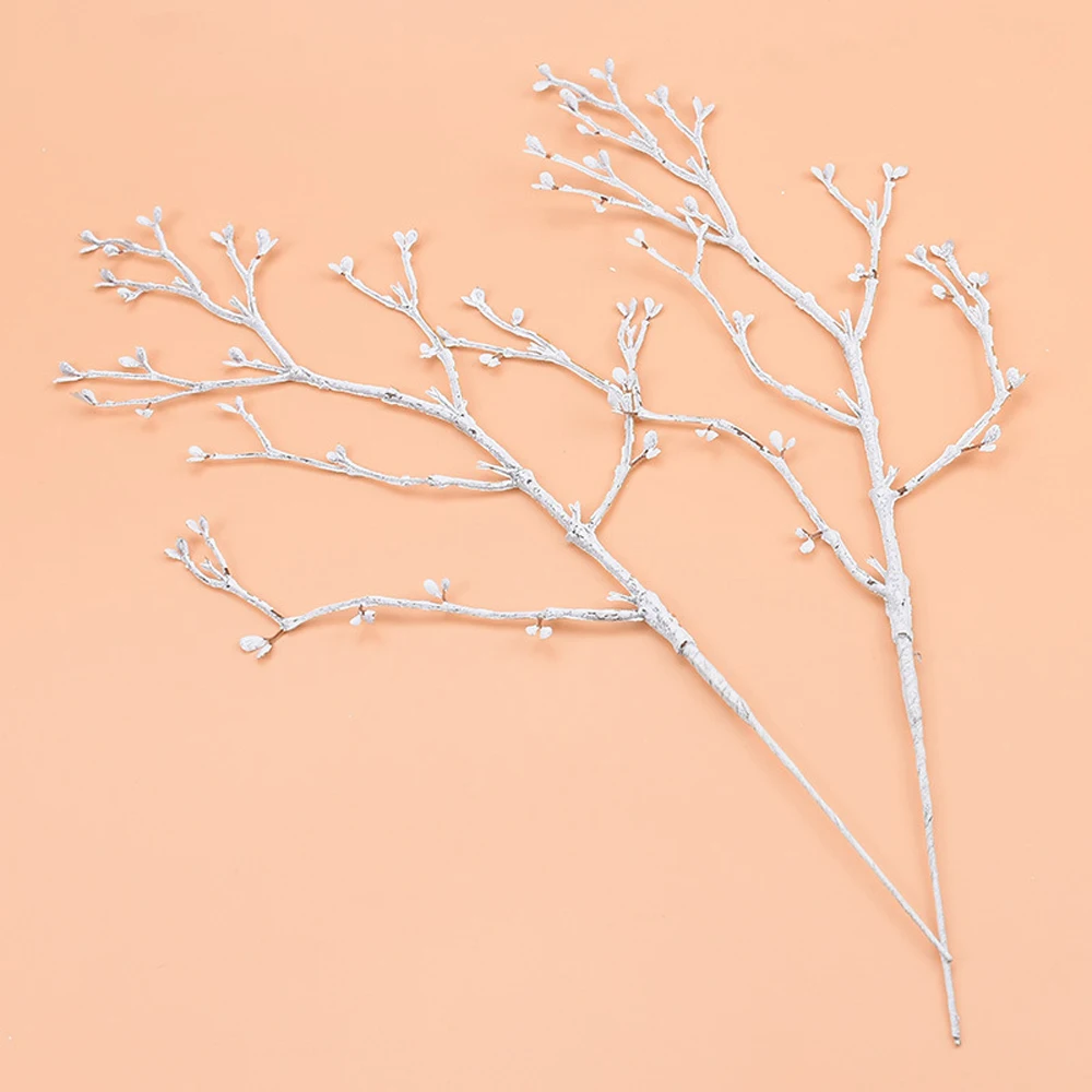 2Pcs Foam Branch Fake Flowers Plastic Grass Artificial Rattan Christmas Wreath Desk Plants Household Flowers Vases Fake Plants