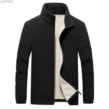 

Men's Polar Fleece Jackets Thicken Warm Coat Big Size Winter New Stand Collar