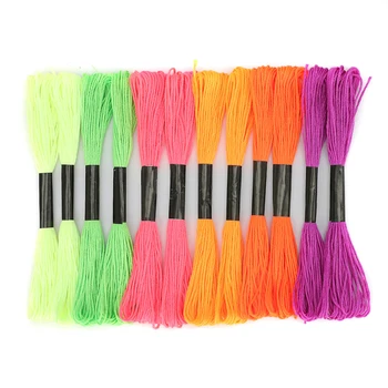 

Fluorescence 6 Color 12PCS Cross Stitch Supplies Embroidery Thread DIY Handmade Sewing Crafts Material Accessories