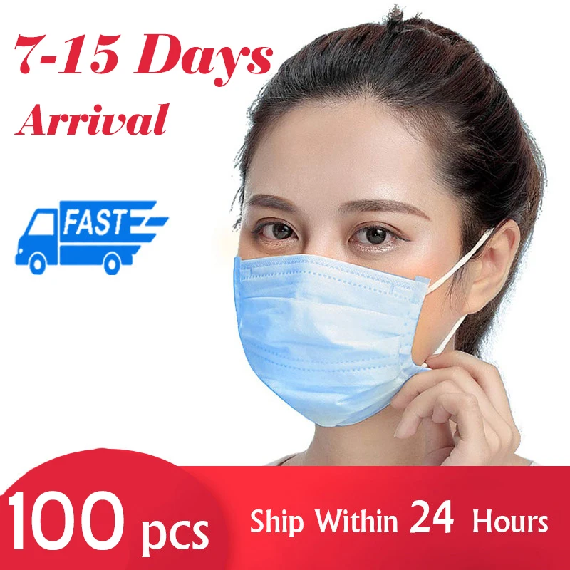

DHL Shipping Disposable Mask 100Pcs 3 Layer PM2.5 Nonwoven Soft Breathable Antiviral Anti Pollution Flu Hygiene Face Mouth Masks