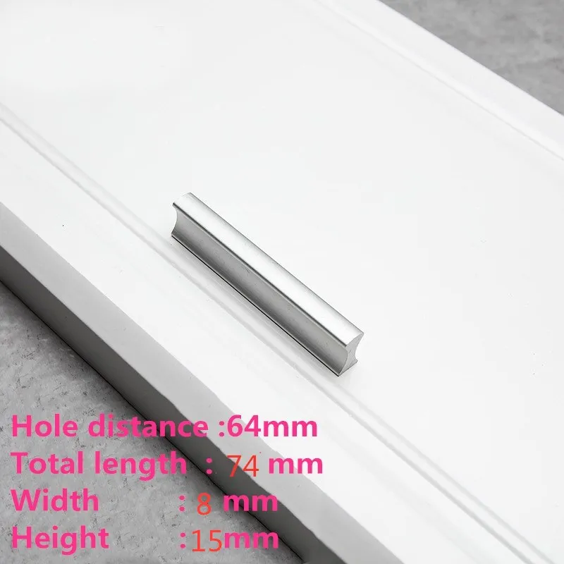 KK& FING европейские окислительные матовые ручки для шкафа дверные ручки из алюминиевого сплава кухонный шкаф тянет ящики тянет мебельное оборудование - Цвет: 4- 64mm