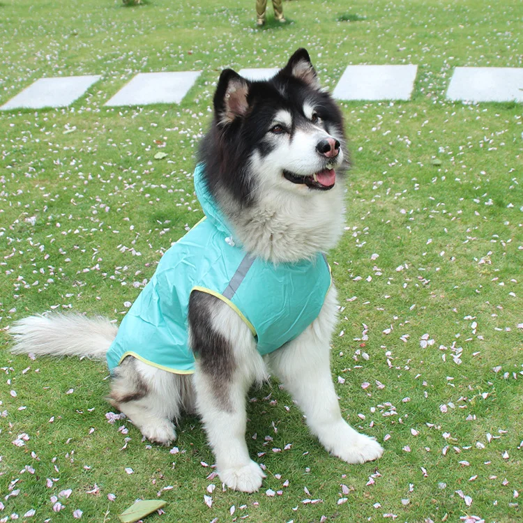 

Alaska Husky Kiki Dog Dog Sweatshirt Reflective Colorblock Polyester Waterproof Pet Raincoat