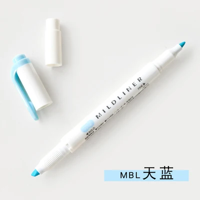 1 шт. Япония Зебра WKT7 мягкий вкладыш двуглавый набор ручек-маркеров флуоресцентная ручка Марка ручка школьные принадлежности канцелярские принадлежности Kawaii - Цвет: MBL