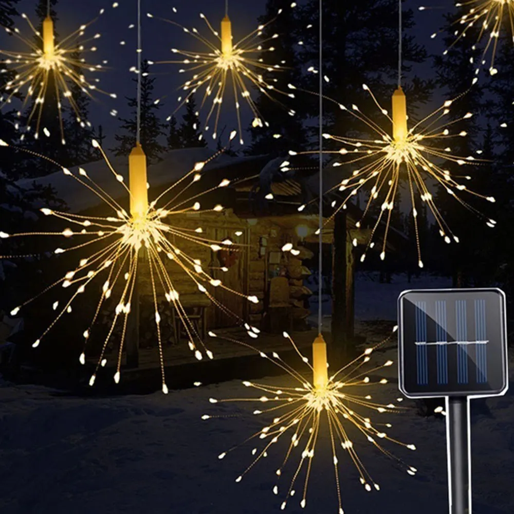 

Firework String Light Solar Light Dandelion Lights Creative Beautiful Warm White/White Multicolor 120LED/150LED Festival