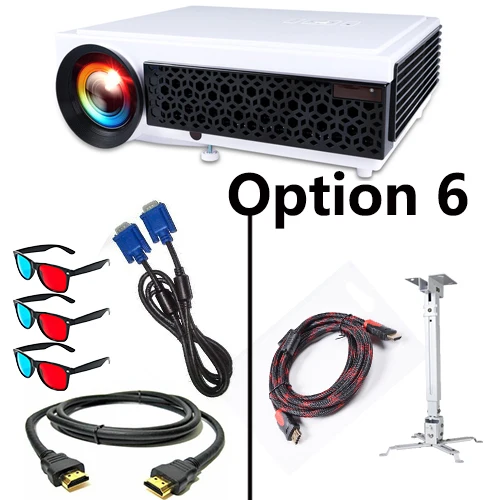 Poner saund LED96+ проектор с wi-fi Android 6,0 Full HD 1080P 5500 люмен Proyector 10 м HDMI настенный кронштейн экран занавес Vs led96 - Цвет: Option 6