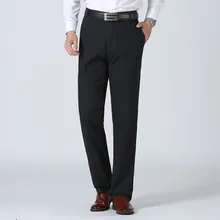 Мужские весенне-осенние модные деловые повседневные длинные брюки мужские эластичные прямые формальные брюки большого размера мужские