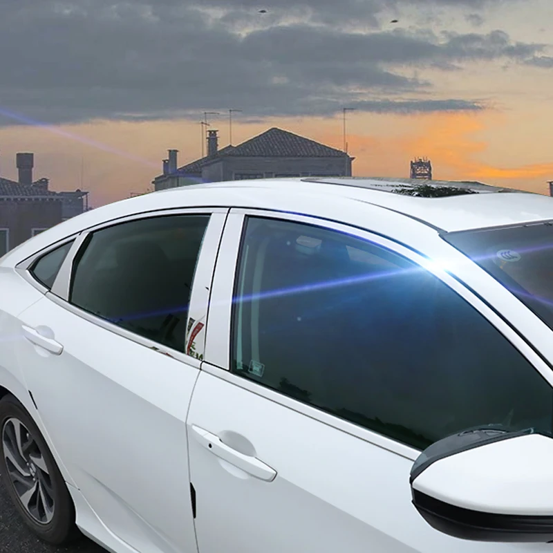 14 шт. для HondaCivic- чехлы из нержавеющей стали хромированные полосы для укладки автомобиля полный оконный отделка украшения Аксессуары