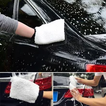 2 шт перчатки для мытья автомобиля мягкая микрофибра ткань для чистки рукавицы для автомобиля V6