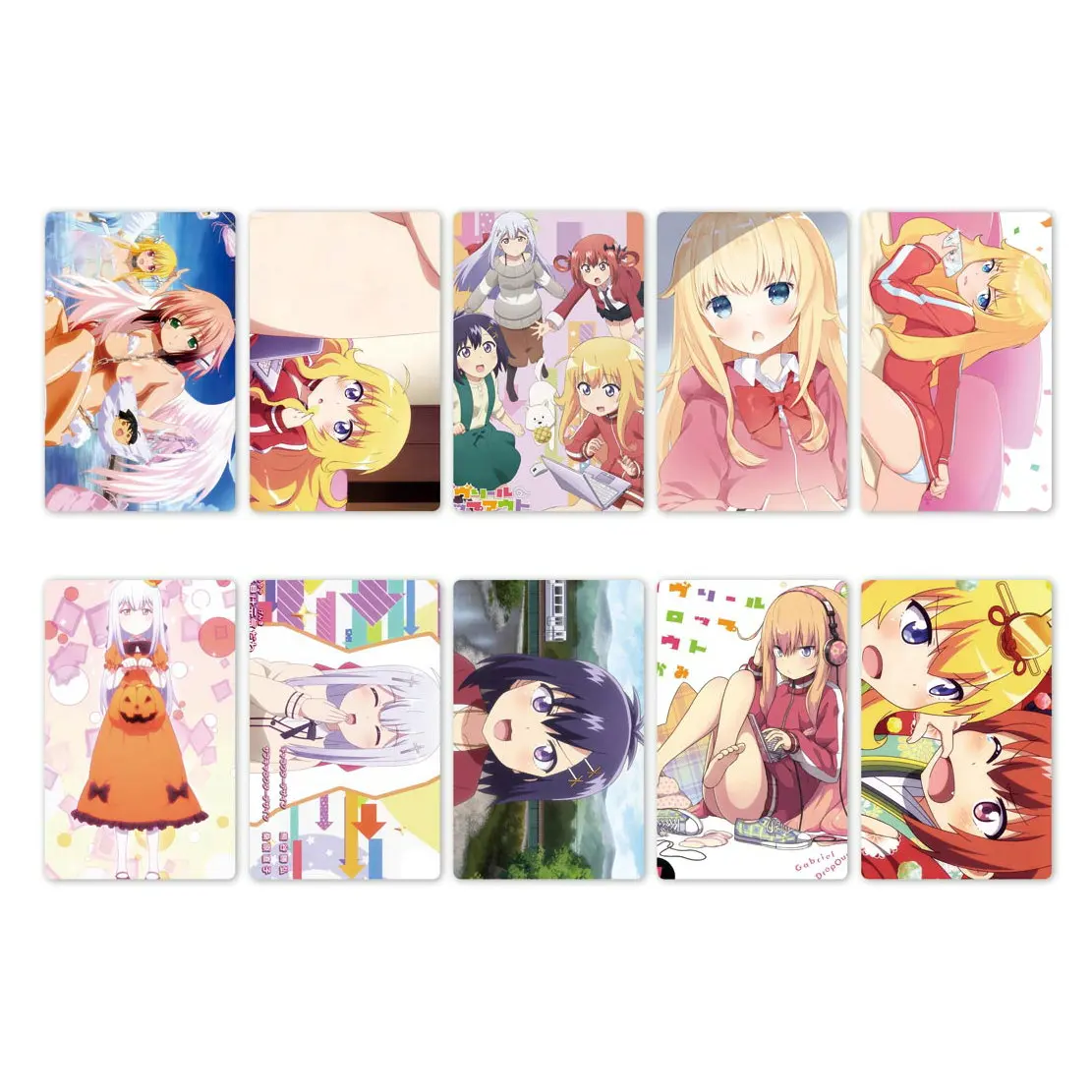 

10pcs New Arrived Anime Gabriel DropOut Card Stickers DIY Waterproof Scrub Card Sticker Kids Sticker Toys Collection Gift
