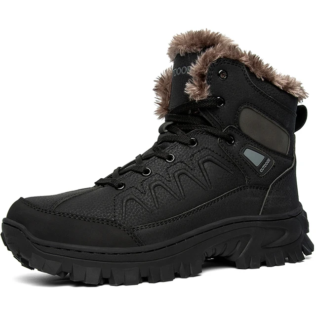 Alsjeblieft kijk Slim uitzetten Lederen Heren Laarzen Winter Met Bont Warme Snowboots Mannen Casual  Schoenen Outdoor Schoenen Hoge Kwaliteit Enkellaarsjes Grote maat 48 -  AliExpress Schoenen