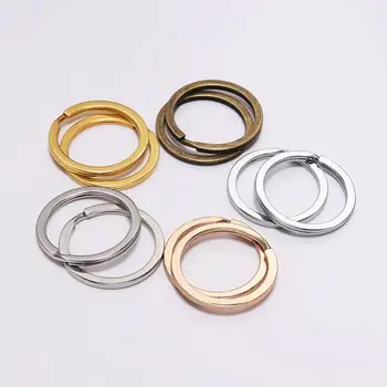 25 28 30 mm 청동 골드 컬러 열쇠 고리, 분할 링 도금 열쇠 고리, DIY Llaveros 걸쇠 결과 보석 만들기용, 10 개/묶음