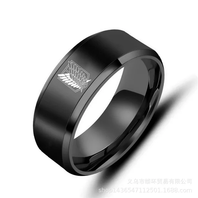 Titan Black Sliver Stainless Steel Ring Wings Of Liberty Flag Finger Rings Jewelry 4