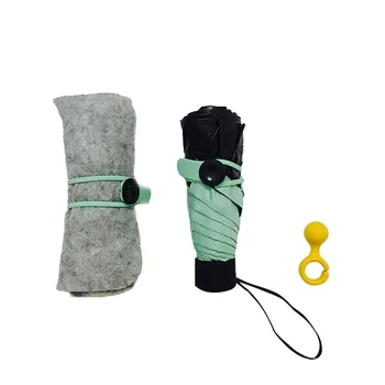 

Mini Folding Umbrella 5 Folds Anti-UV Solid Color Parasol for Sunny Rainy JS23