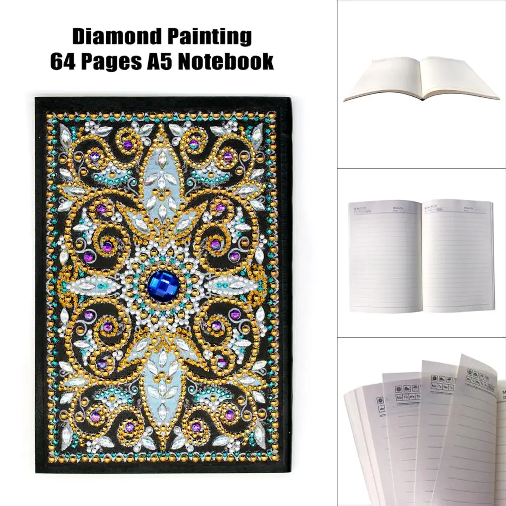 Dpsupr Diy Art Алмазный альбом для рисования дневник Полный Круглый Вышивка мозаикой из стразов A5 64 страницы сова с изображением павлиньей мандалы бабочки