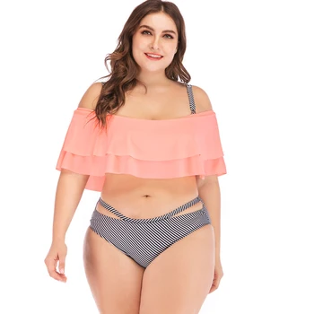 

Plus Size Swimsuit Women Print Swimsuit Large One Piece Swimsuit XXXXL Monokini Maillot Swimsuit Ruffle Bikini Set