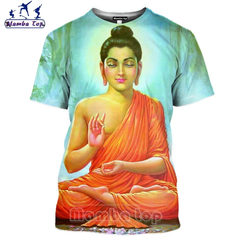 マンバトップ 3dカラープリント仏教tシャツ女性男性tシャツ宗教信念男性のtシャツ休日ユニセックス服 T Shirts Aliexpress