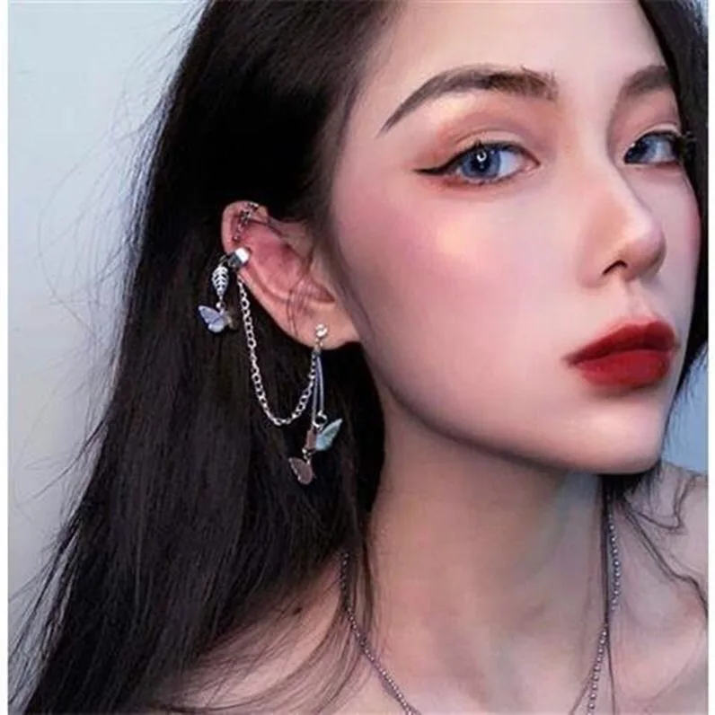 Fashion female ear bone clip cold wind earrings punk cool stud earrings butterfly ear bone clip one earring