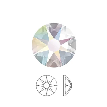 

Crystal AB New Faceted Cut Facets 8 big 8 small Rhinestones Glass Hotfix Stone on Clothes Garment