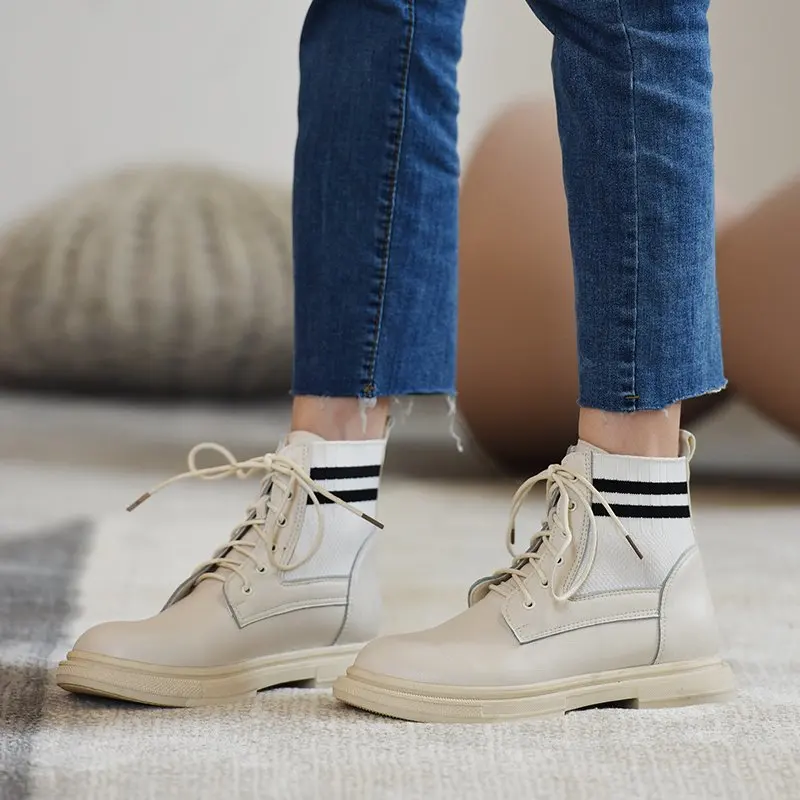 

Martin boots women 2020 spring and autumn new retro fashion wild short boots handsome thin front lace women boots X158