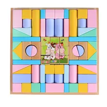 Детские Классические Обучающие деревянные блоки, 70 шт., деревянные строительные блоки, детские деревянные модели и строительные игрушки, блочные игрушки