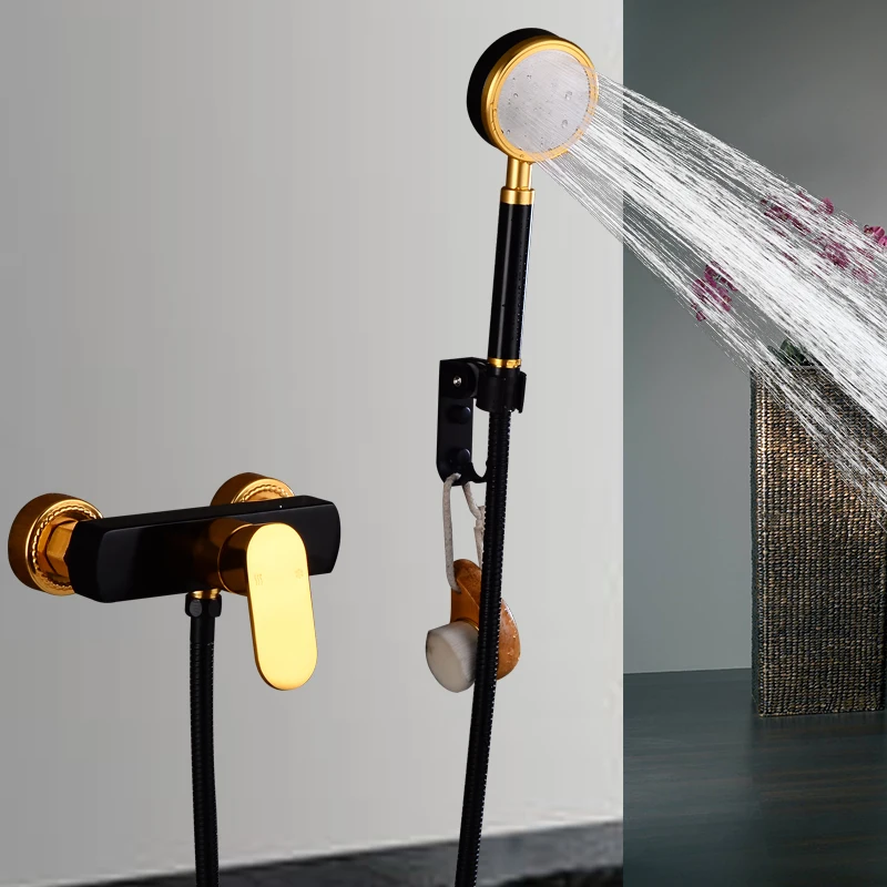 Смеситель для душа из алюминия черный и золотой цвета|Смесители душа| |