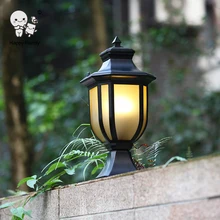 Уличный Водонепроницаемый Алюминиевый металлический светильник для ландшафтного освещения современный винтажный арт-деко фонарь для сада столб торшер на Распорке E27 E26 лампа