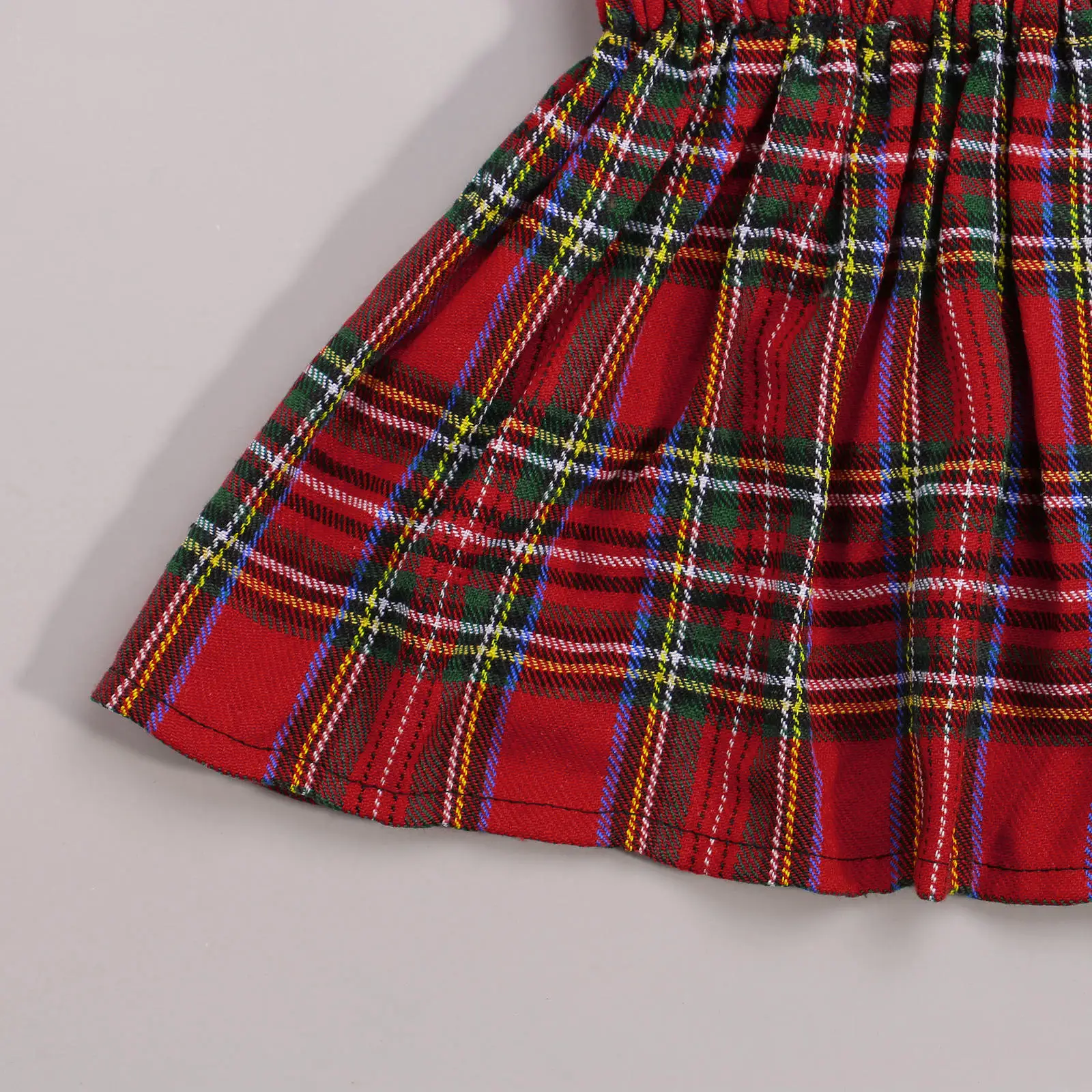 Christmas Newborn Suspender Skirt Baby Girls Wide Shoulder Strap Plaid Overalls with Buttons 0-4T children skirts