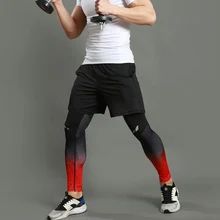 Мужские Леггинсы с колготками компрессионные штаны для фитнеса Спортивная тренировочная узкие тренировочные штаны быстросохнущие длинные штаны