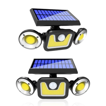 

Three-Head Solar Light Outdoor Automatic Motion Sensor Solar Lamp Wall Light Waterproof For Garden Decoration Solar Sunlight