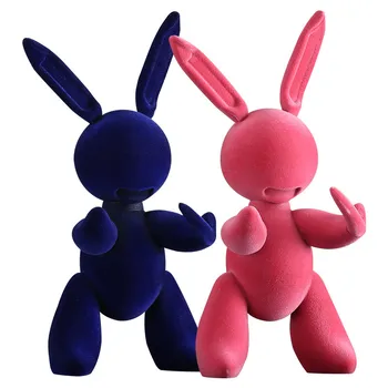 

Geometry Flocking Rabbit Home Living Room Wine Cabinet Porch Decor Artwork Sculpture Art Rabbit Ornaments Wedding Gifts M4681