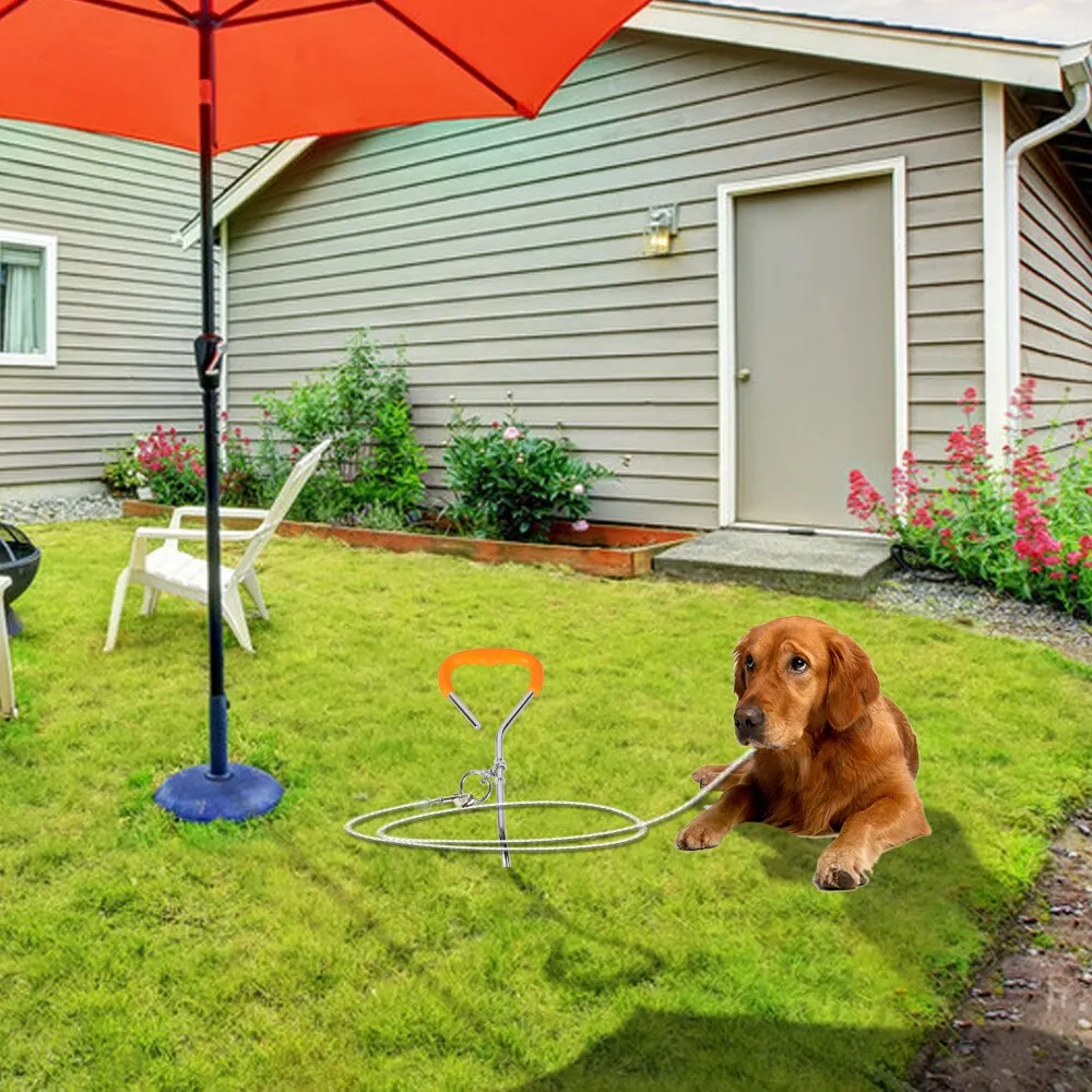 Heavy Duty Pet Dog Leash Tie Metal Screw Stake Corkscrew Safe For Outdoor Camping Garden Ground Cable Lead Wires Dropship | Дом и сад