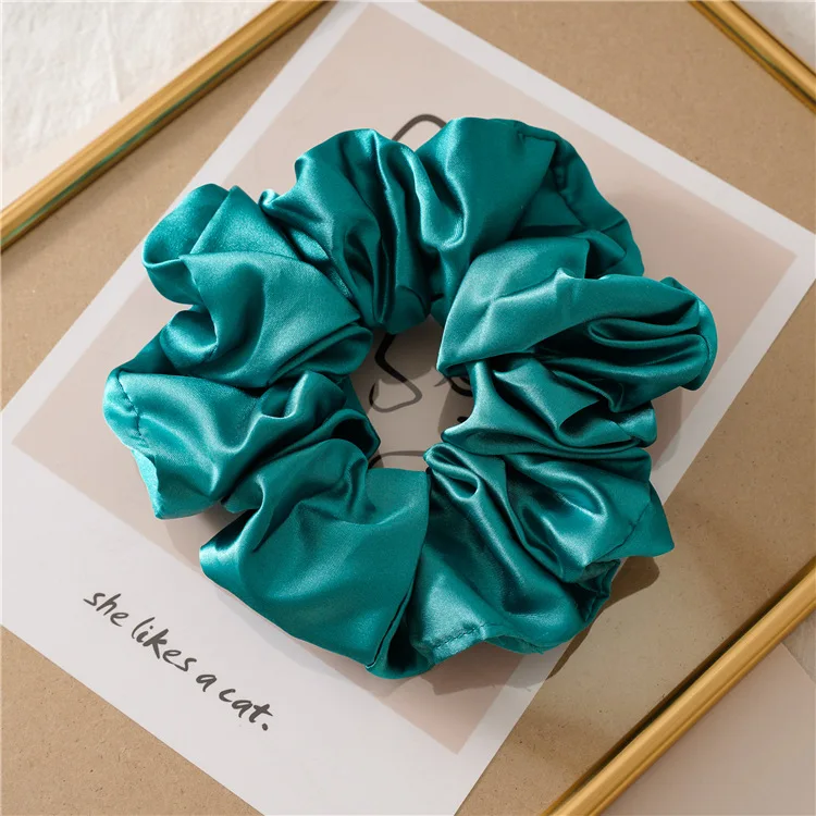 ladies headband Hot Girls Super Wide Smooth Colorful Hair tie Hair Elastics Bands for Hair Large Satin Scrunchie Hair Accessories 2021 for Women alice headband