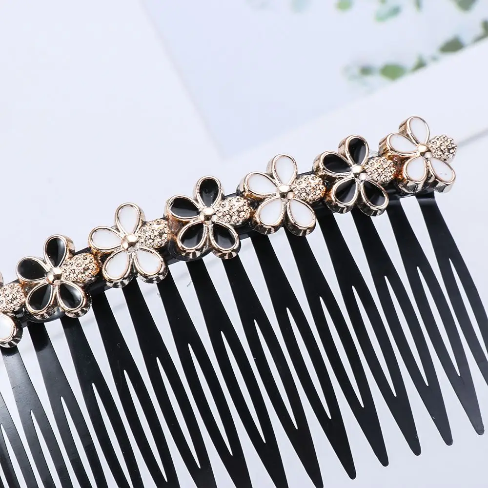 white hair clips 20 Teeth Inserted Hair Comb Bangs Hairpins Pearl Flower Rhinestone Buttons Hair Clip Headwear Hairband Women Hair Accessories best headbands for women