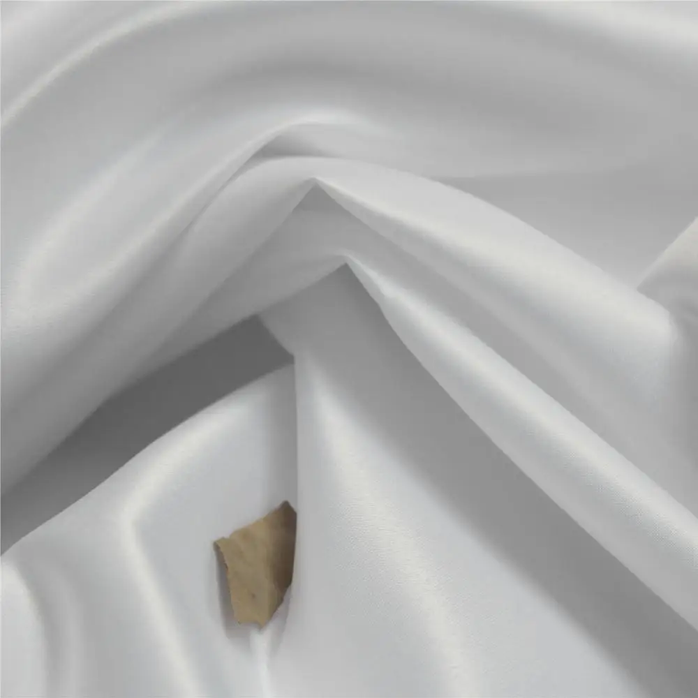 

50x150cm White Polyester Satin Fabric DIY Wedding Dress Stage Kungfu suit mercerized High-end Designer Fabric