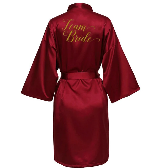Women dress women sleepwear bride robes silk robe sleepwear pajamas Burgundy Satin Kimono Robes women short pajamas dressing gown Bridesmaid Gift team bride Bridal Party Robes