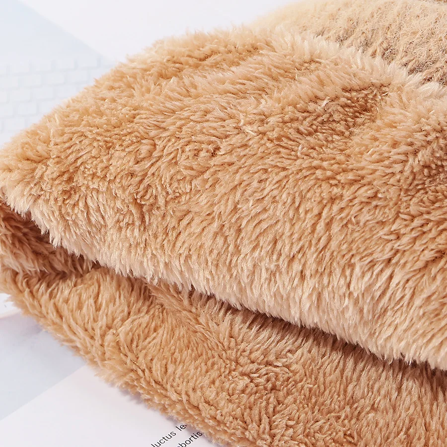 new cashmere beanie scarf set embroidery letter beanie solid color fur scarf set pom poms beanie