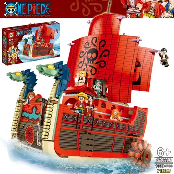 

One Piece Luffy Boa Hancock Nine Snake Pirate Ship Building Blocks Kit Bricks Classic Movie Model Kids Toys For Children Gift