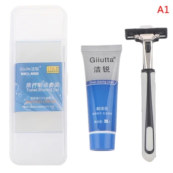 

Metal Men's Shaving 3pcs/Set Men Handle Shaving Razor Replaceable Straight Safety Razor Holder Shave Supplies