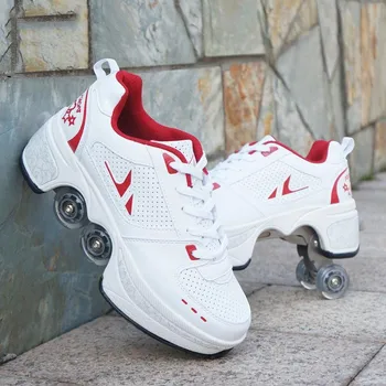 

Free Shipping 2020 New Men Roller Skates 4 Wheels Adults Unisex Casual Shoes Children Skates Double Line Roller Skates Shoes