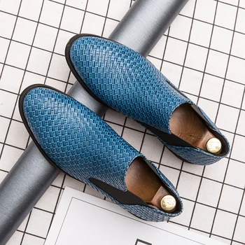 

2020 New Trend Formal Shoes Men In Big Size Men Luxury Brand Shoes Black Blue Men Party Shoes Pointed Toe Men Dress Shoes